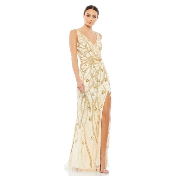 Mac Duggal 5478 NWT Long Beaded Sequin Prom Formal Dress - Picture 2 of 11